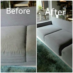 Fabric sofa .before and after