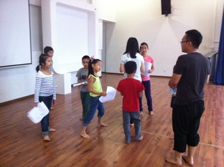 Rehearsing for a public performance in Brunei.