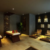 This serene interior, crafted by Studio BEVD Sdn Bhd, showcases a traditional Thai Lanna-inspired design within HealthLand Signature at Sunway Pyramid. The space blends wooden accents, warm lighting, and carved wall décor to evoke holistic tranquility. Notice the elegantly appointed massage beds and tasteful seating that complement the spa's therapeutic offerings, enveloping visitors in a revitalizing, culturally rich ambiance. The interior reflects a synthesis of classic aesthetics and contemporary comfort, ideal for relaxation seekers.