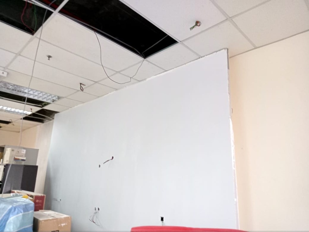 partition and ceiling repair works  